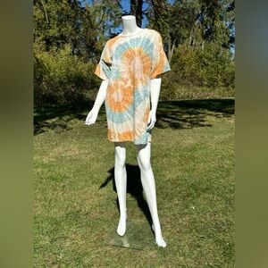 NWOT Bellavie Tie Dye T-Shirt Dress One Size Festival Artsy Streetwear